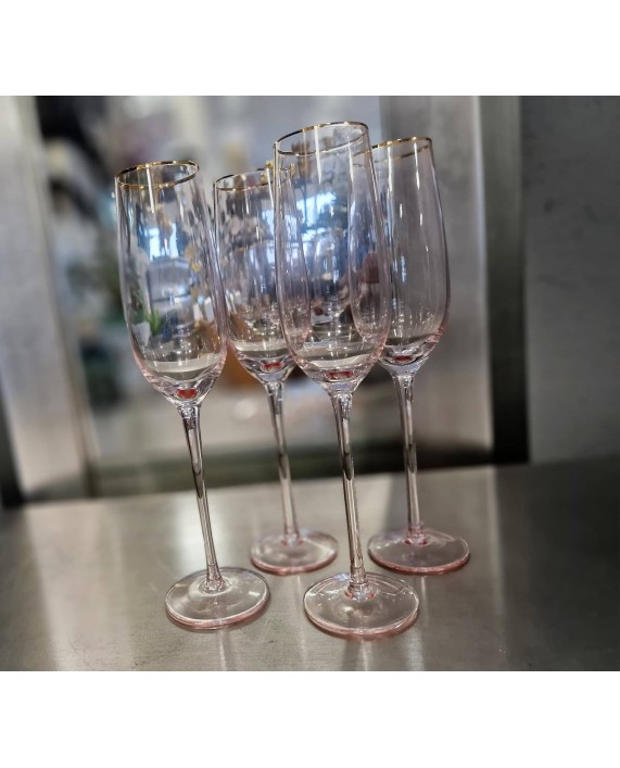 Šampano taurių komplektas "Pink"